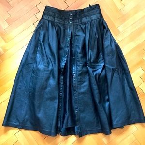 Fabrique Black Leather Skirt Size 42